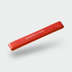 116101R_-_Deuser_Band_Plus_-_Leicht_-_Hauptbild - Deuser Sports | Solingen Red flexible exercise bar labeled'deuser BRAND' floating against a light gray background.